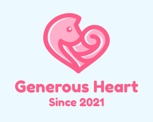 Pink Heart Fox logo design