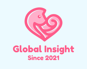 Animal - Pink Heart Fox logo design