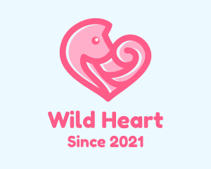 Pink Heart Fox logo design