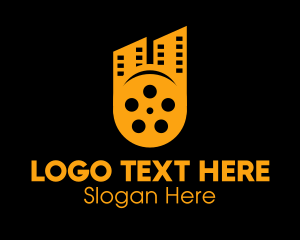 Movie Review - Cinema Film Reel City logo design
