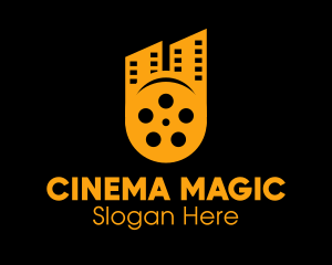 Cinema Film Reel City logo design