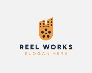 Cinema Film Reel City logo design