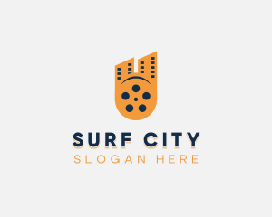 Cinema Film Reel City logo design