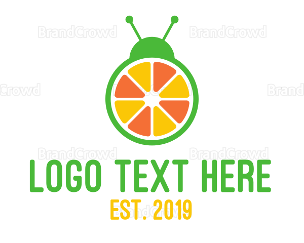 Orange Fruit Bug Logo