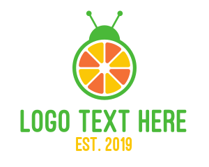 Lady Bug - Orange Fruit Bug logo design