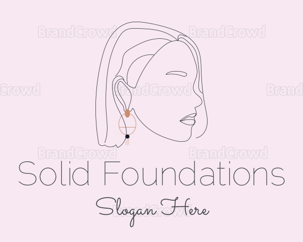 Woman Earring Jewelry Logo