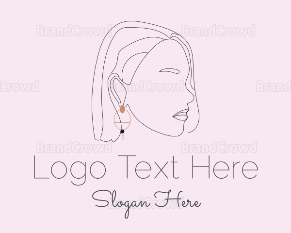 Woman Earring Jewelry Logo