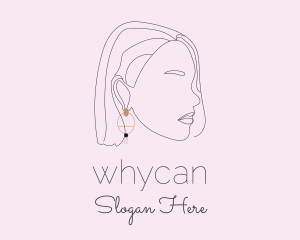 Woman Earring Jewelry Logo