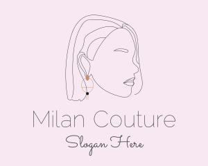 Woman Earring Jewelry logo design