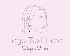 Jewel - Woman Earring Jewelry logo design