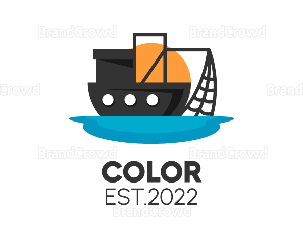 Fishing Trawler Ship Logo