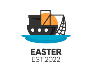Marine - Fishing Trawler Ship logo design