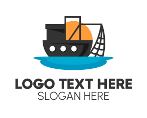 Fishing Trawler Ship Logo