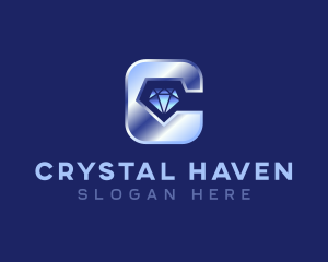 Crystal Jewelry Letter C logo design