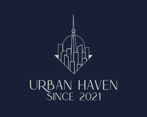 Minimalist City Tower logo design