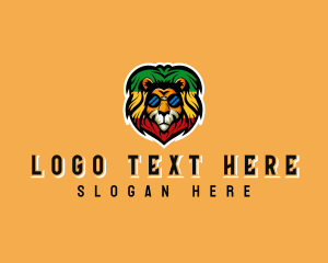 Rasta - Lion Jamaican Rastafari logo design