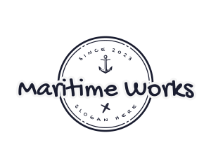 Anchor Maritime Sail logo design