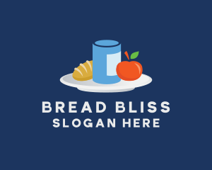 Baguette - Meal Food Plate Grocery logo design