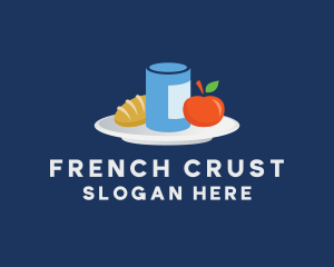 Baguette - Meal Food Plate Grocery logo design