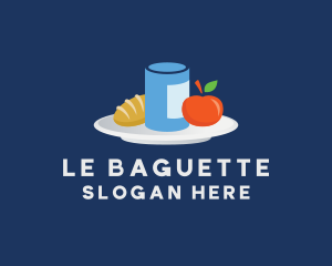 Baguette - Meal Food Plate Grocery logo design
