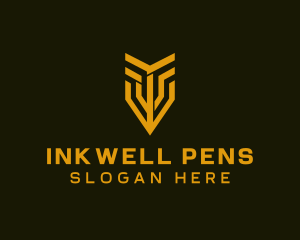 Pen - Golden Arrow Pen logo design