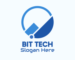 Blue Tech Mountain logo design