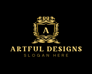 Elegant Decorative Shield logo design