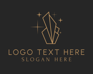 Shiny - Golden Precious Gem logo design