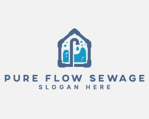 Sewage - House Faucet Pipe Plumbing logo design