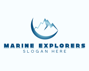 Moon Mountaineering Exploration logo design