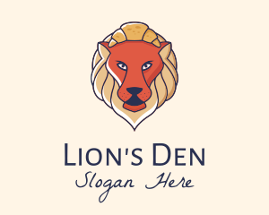 Lion Croissant Bakery logo design