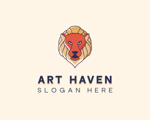 Lion Croissant Bakery logo design