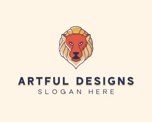 Lion Croissant Bakery logo design