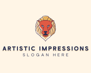 Lion Croissant Bakery logo design