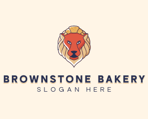 Lion Croissant Bakery logo design