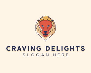 Lion Croissant Bakery logo design