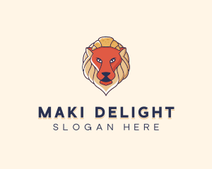 Lion Croissant Bakery logo design