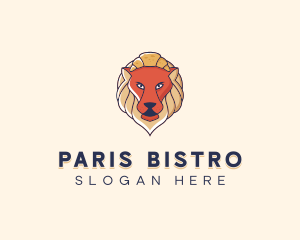 Lion Croissant Bakery logo design