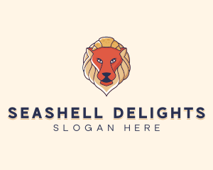 Lion Croissant Bakery logo design