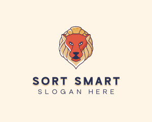 Lion Croissant Bakery logo design