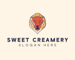 Lion Croissant Bakery logo design