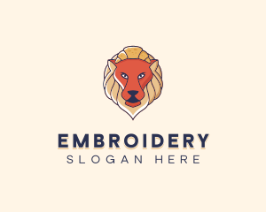 Lion Croissant Bakery logo design