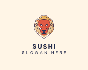 Lion Croissant Bakery logo design