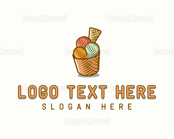 Gelato Ice Cream Dessert Logo