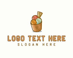 Cafe - Gelato Ice Cream Dessert logo design