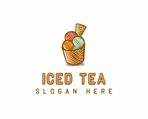 Gelato Ice Cream Dessert logo design