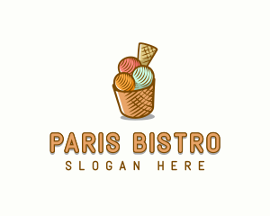 Gelato Ice Cream Dessert logo design