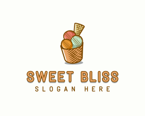 Gelato Ice Cream Dessert logo design