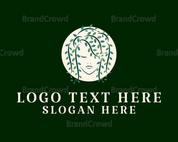 Vine Leaf Woman Logo