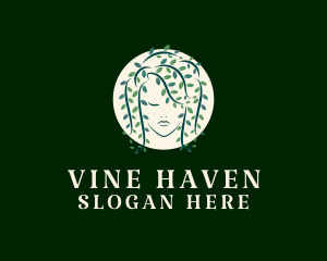 Vine Leaf Woman  logo design